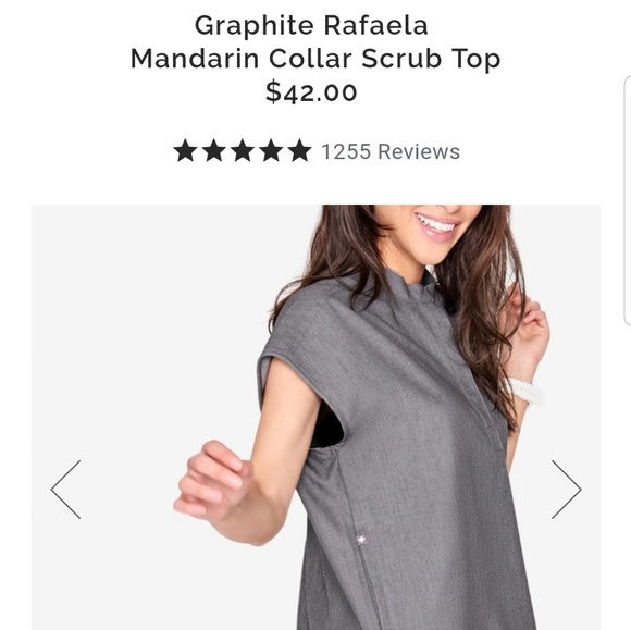 Figs Other - FIGS Rafeala Graphite Scrub Top XXS